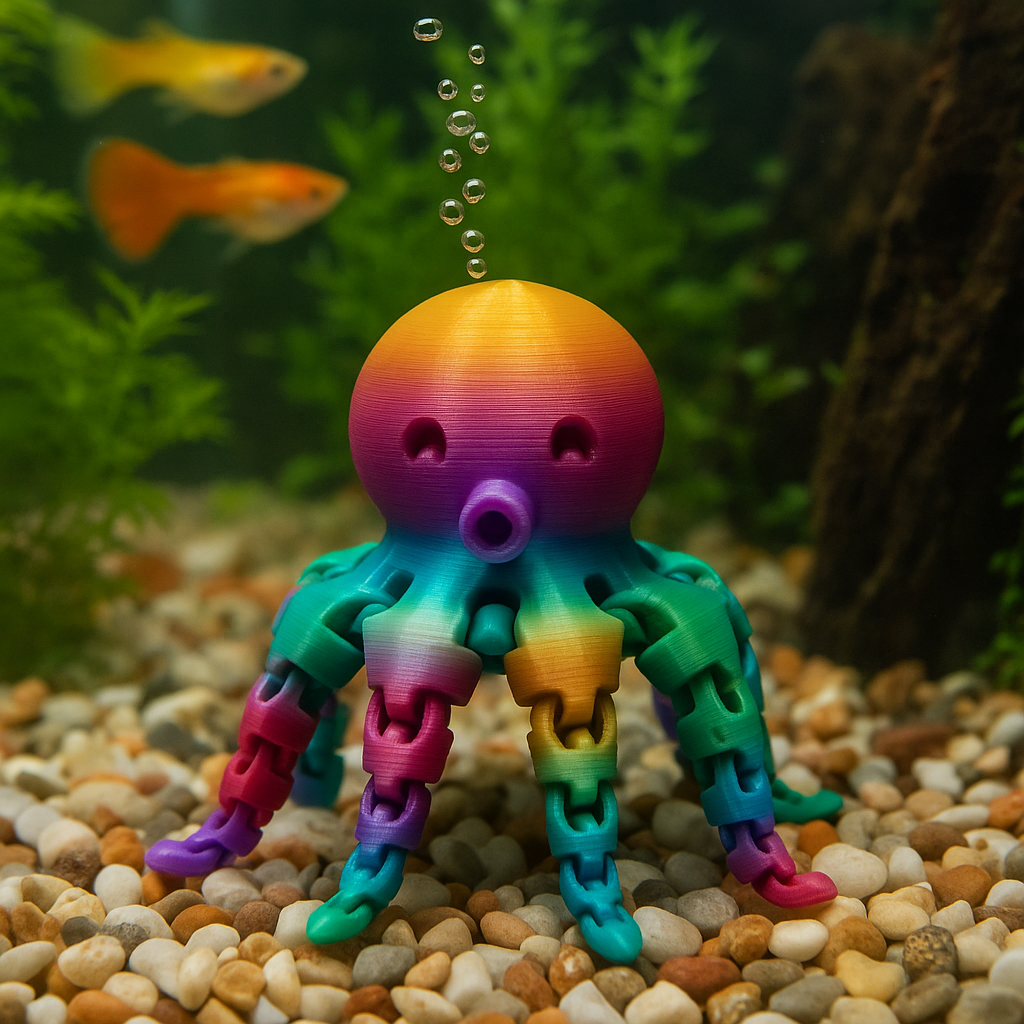 Rainbow octopus, aquarium, toy