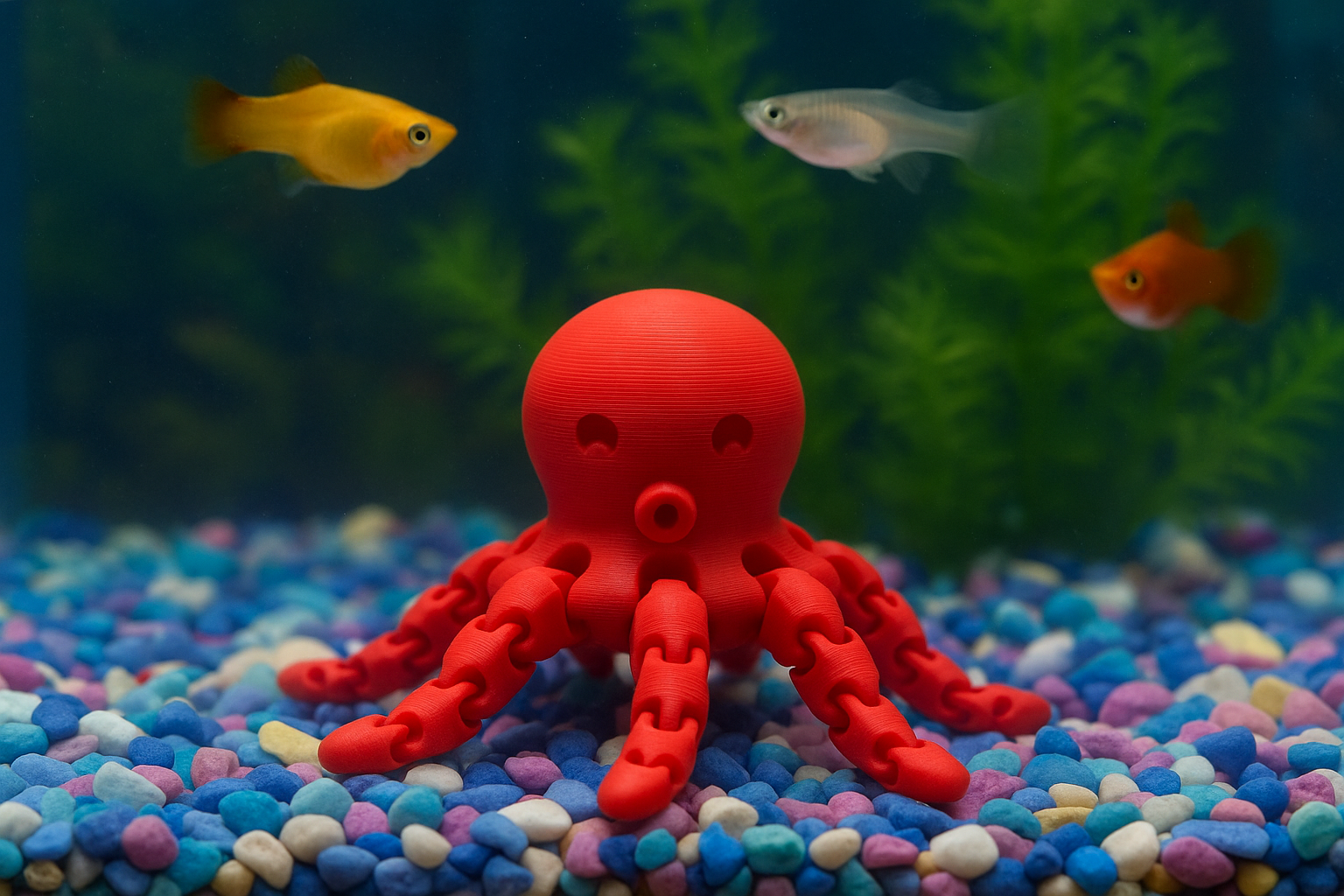 Red 3d octupus toy